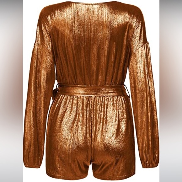 NWT Copper Metallic Romper XS - Picture 3 of 5
